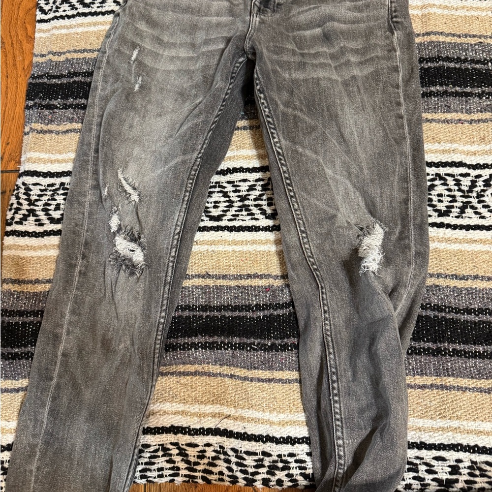 Distressed Gray Women's Jeans